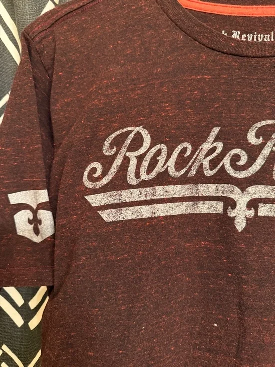 Rock Revival Maroon Heathered Short Sleeve Logo Tee - Picture 2 of 4